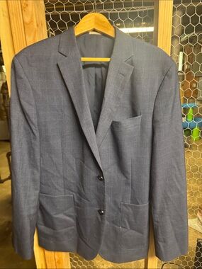 Men's Classic Navy Sport Coat Blazer - Modern Single-Breasted